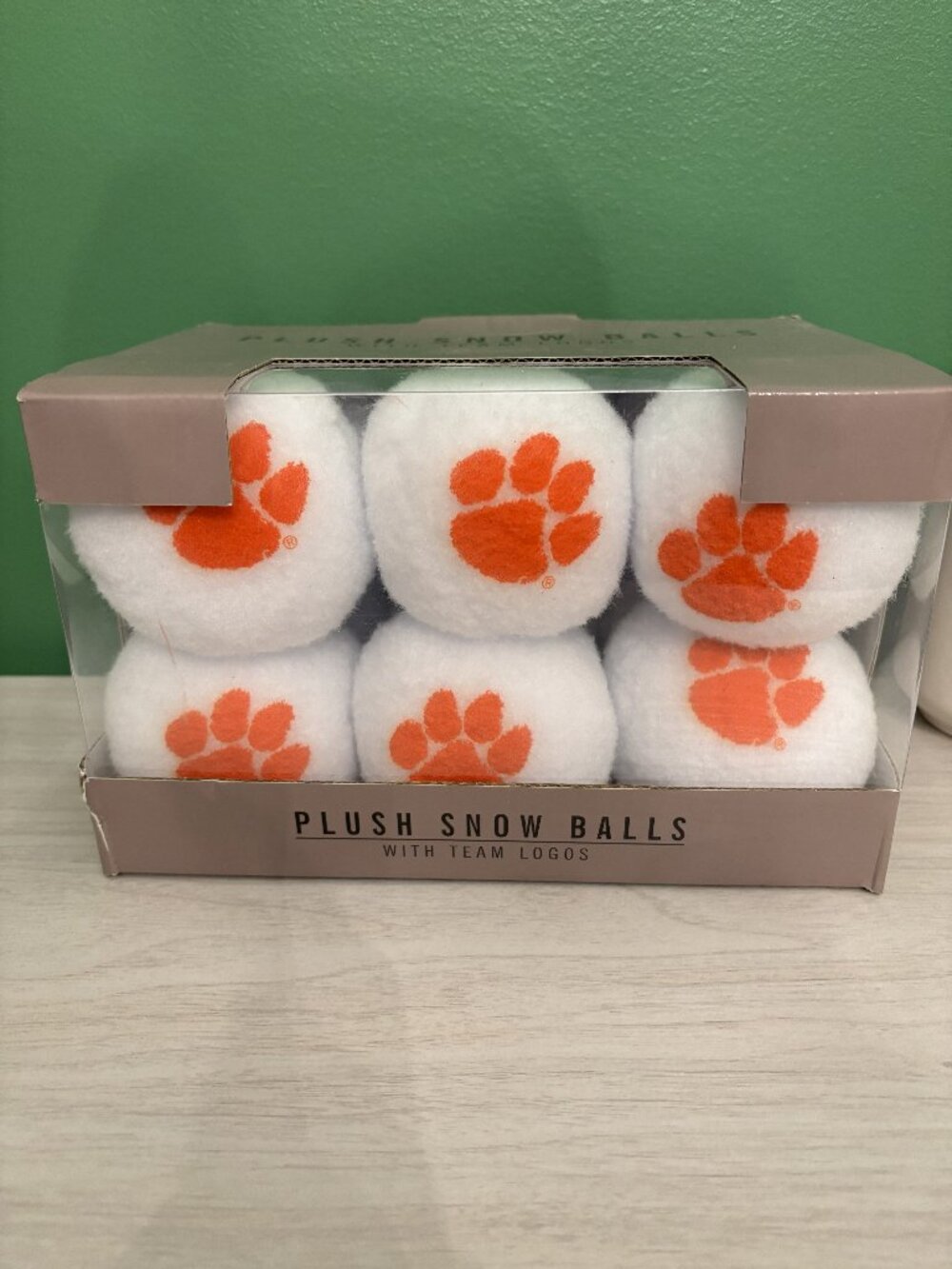Plush Snowballs for your Clemson Tiger Fan. Set of 12. New